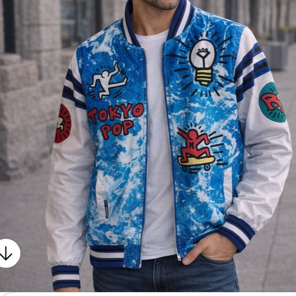keith haring Other - K. Haring x Members Only Tokyo Pop Blue Bomber Jacket